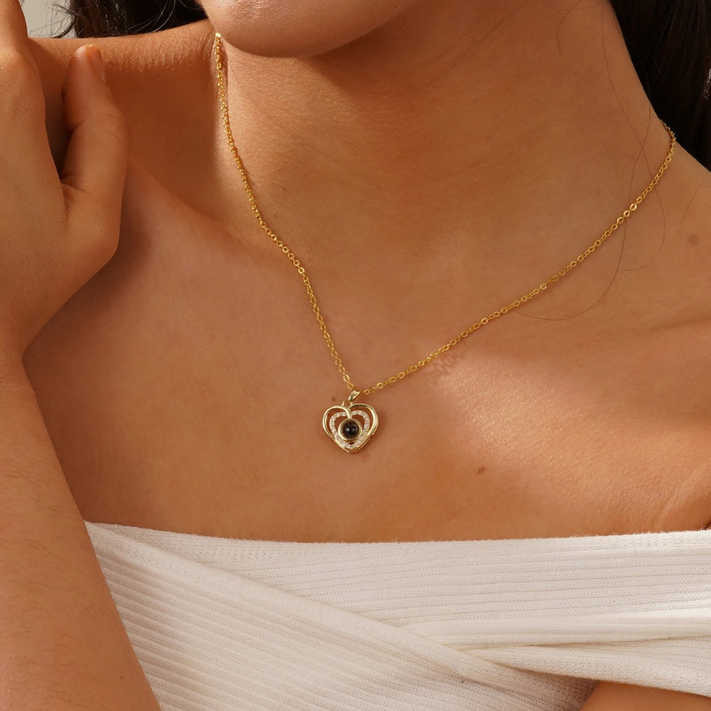 collier pour femme en or photo personnalisé