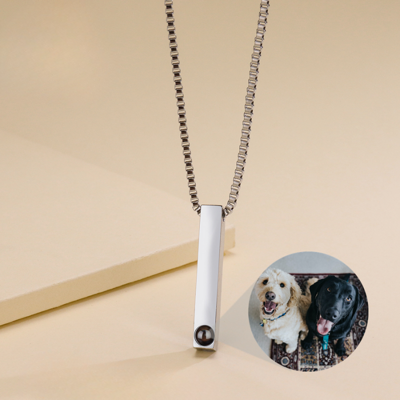 pendentif photo argent pour femme projection photo